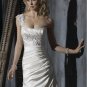 Custom made Sheath Appliqued Beaded One-shoulder Wedding Dress