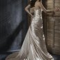 V-neckline Strapless Taffeta Bridal Gown