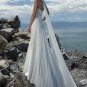 V Neckline Appliqued Beaded Chiffon Bridal Gown