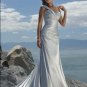 One Shoulder Appliqued Beaded Satin Wedding Dress Bridal Gown