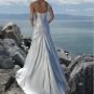 One Shoulder Appliqued Beaded Satin Wedding Dress Bridal Gown