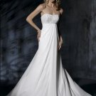 Scoop Neckline Appliqued Beaded Chiffon Wedding Dress Bridal Gown