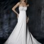 Scoop Neckline Appliqued Beaded Chiffon Wedding Dress Bridal Gown