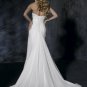 Scoop Neckline Appliqued Beaded Chiffon Wedding Dress Bridal Gown