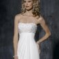 Scoop Neckline Appliqued Beaded Chiffon Wedding Dress Bridal Gown