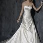 Scoop Neckline Beaded Lace-up Taffeta Wedding Dress Bridal Gown