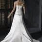 Scoop Neckline Beaded Lace-up Taffeta Wedding Dress Bridal Gown