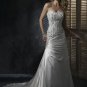 Scoop Neckline Appliqued Beaded Strapless Train Wedding Dress Bridal Gown