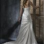 Scoop Neckline Appliqued Beaded Strapless Train Wedding Dress Bridal Gown