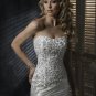 Scoop Neckline Appliqued Beaded Strapless Train Wedding Dress Bridal Gown