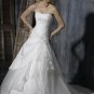 Scoop Neckline Strapless Taffeta and Organza Wedding Dress Bridal Gown