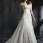 Scoop Neckline Appliqued Beaded Tuller Wedding Dress Bridal Gown