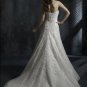 Scoop Neckline Appliqued Beaded Tuller Wedding Dress Bridal Gown