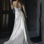 Sheath Strapless Appliqued Beaded Taffeta Wedding Dress Bridal Gown