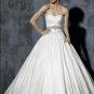 Ball Scoop Neckline Beaded Taffeta Wedding Dress Bridal Gown