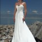 V-neckline Beaded Strapless Chiffon Wedding Dress Bridal Gown
