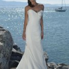 Sheath V-neckline Strapless Chiffon Wedding Dress Bridal Gown