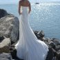 Sheath V-neckline Strapless Chiffon Wedding Dress Bridal Gown
