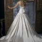 Ball Scoop Neckline Strapless Lace-up Taffeta Wedding Dress Bridal Gown