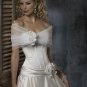 Ball Scoop Neckline Strapless Lace-up Taffeta Wedding Dress Bridal Gown