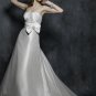 Scoop Neckline Lace-up Strapless Taffeta Wedding Dress Bridal Gown