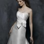 Scoop Neckline Lace-up Strapless Taffeta Wedding Dress Bridal Gown