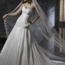 Sweetheart Neckline Appliqued Beaded Lace-up Taffeta Wedding Dress Bridal Gown