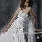 Sweetheart Neckline Appliqued Beaded Lace-up Taffeta Wedding Dress Bridal Gown