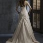 Sheath Scoop Neckline Beaded Strapless Taffeta Wedding Dress Bridal Gown