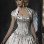 Ball Scoop Neckline Strapless Appliqued Beaded Train Taffeta Wedding Dress Bridal Gown