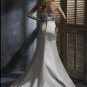 Straight Neckline Strapless Appliqued Beaded Train Taffeta Wedding Dress Bridal Gown