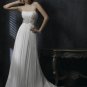 Detachable Halter Scoop Neckline Beaded Chiffon Wedding Dress Bridal Gown