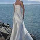 One Shoulder Beaded Chiffon Wedding Dress Bridal Gown