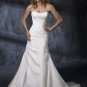 Sheath Scoop Neckline Strapless Chiffon and Satin Wedding Dress Bridal Gown