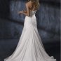 Sheath Scoop Neckline Strapless Chiffon and Satin Wedding Dress Bridal Gown