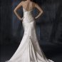 Mermaid Spaghetti Strap Deep V-neckline Appliqued Beaded Wedding Dress Bridal Gown