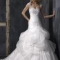 Cap Sleeve Appliqued Beaded Organza Wedding Dress Bridal Gown