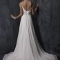 Sexy Backless Scoop Neckline Beaded Chiffon Wedding Dress Bridal Gown