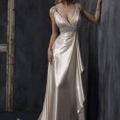 Sexy Deep V-neckline Beaded Wedding Dress Bridal Gown