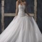 Ball Scoop Neckline Strapless Appliqued Beaded Organza Wedding Dress Bridal Gown