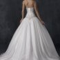 Ball Scoop Neckline Strapless Appliqued Beaded Organza Wedding Dress Bridal Gown