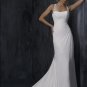 Sexy Sheath Halter Appliqued Beaded Chiffon Wedding Dress Bridal Gown