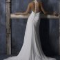 Sexy Sheath Halter Appliqued Beaded Chiffon Wedding Dress Bridal Gown