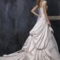 Sweetheart Cap Sleeve Appliqued Beaded Tuller and Taffeta Wedding Dress Bridal Gown