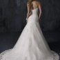 Scoop Neckline Appliqued Beaded Tuller Strapless Wedding Dress Bridal Gown