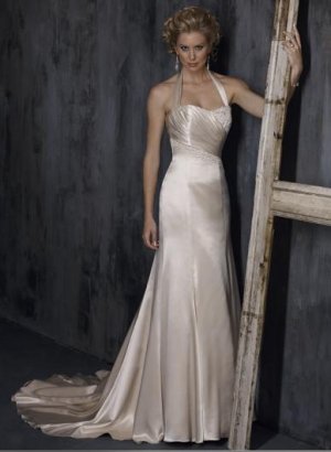 Sexy Halter Backless Lace-up Beaded Wedding Dress Bridal Gown