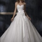 Ball Sweetheart Neckline Strapless Appliqued Beaded Tuller Wedding Dress Bridal Gown