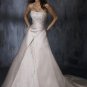 A-line Scoop Neckline Appliqued Beaded Taffeta Wedding Dress Bridal Gown