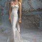Mermaid V-neckline Backless Appliqued Wedding Dress Bridal Gown