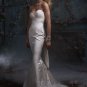 Mermaid V-neckline Backless Appliqued Wedding Dress Bridal Gown